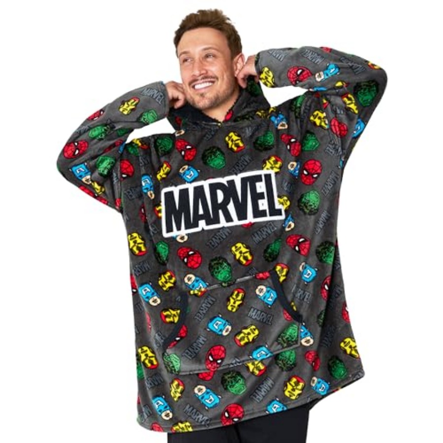 Sherpa Hoodie Fleece - Avengers Blanket Hoodie for Men Teens,