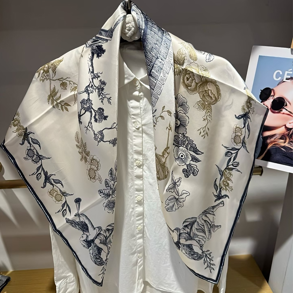 [BYSIFA] Blue White 100% Silk  - Shawl Wrap Winter recensie en prijs