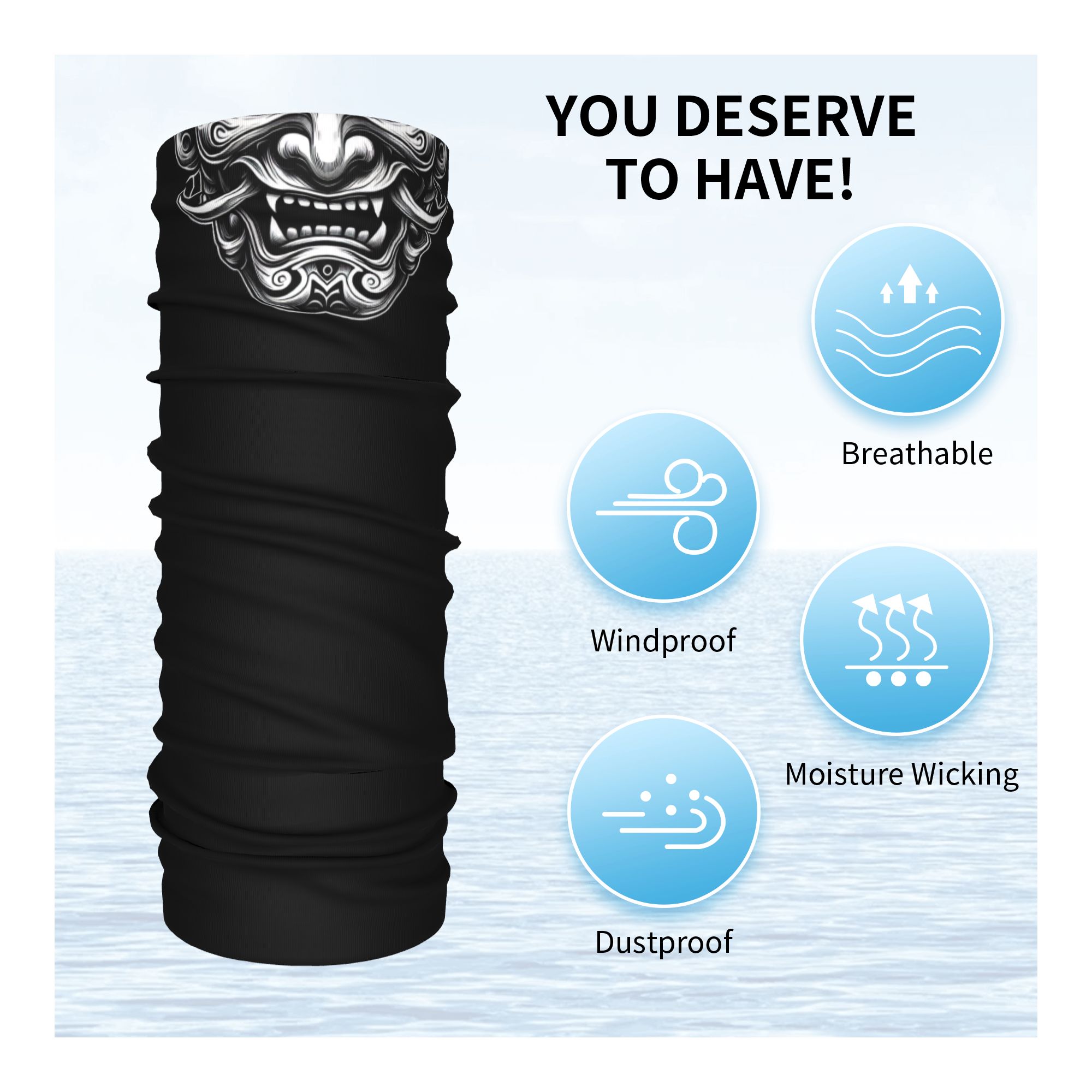 Custom Samurai Oni Demon Banda - Neck Gaiter Fleece recensie en prijs