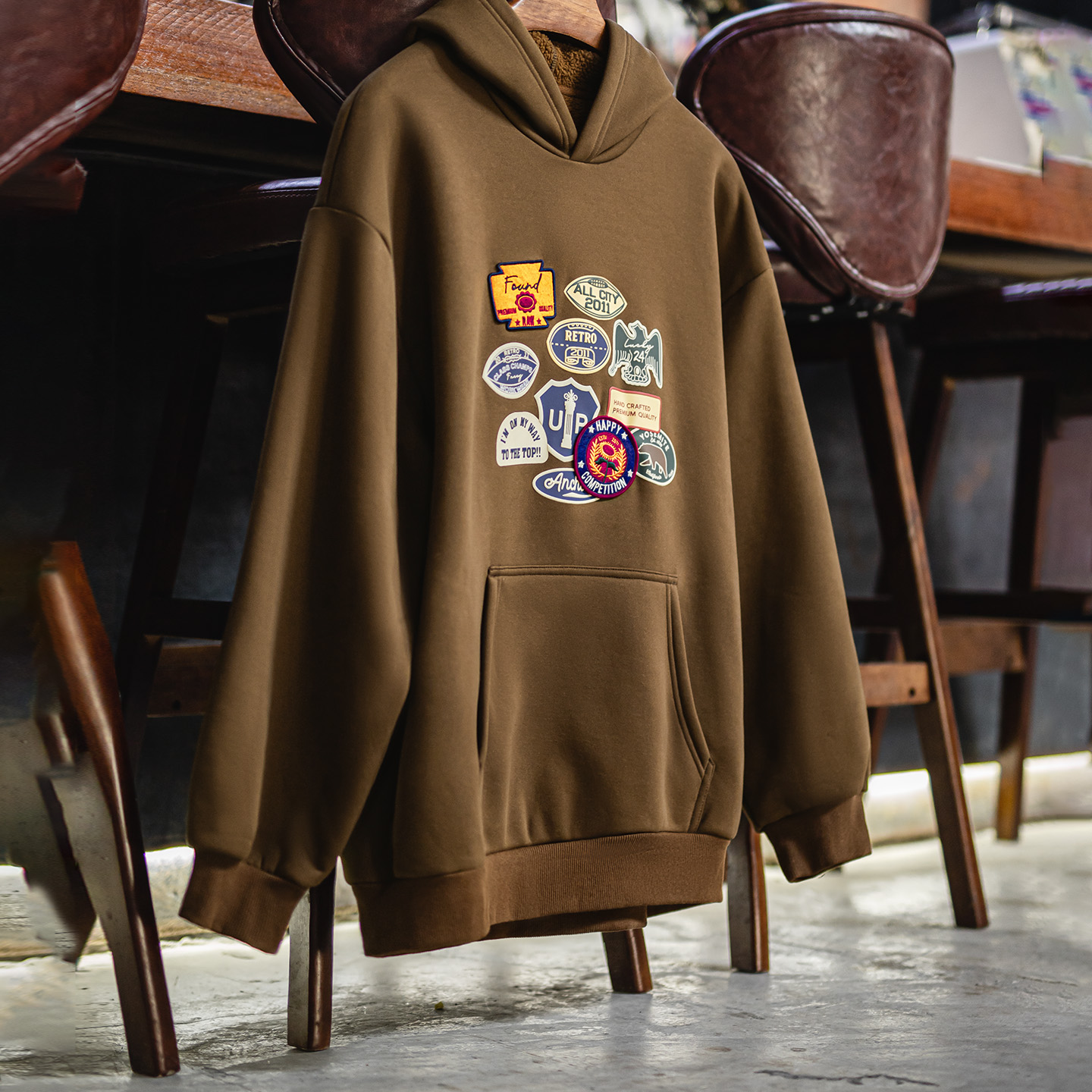 Maden Vintage Men's Embroidere - Sherpa Hoodie Fleece recensie en prijs