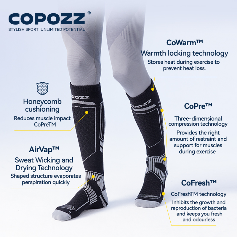 COPOZZ New Winter Ski Socks Me - Thermal Sock Wool recensie en prijs
