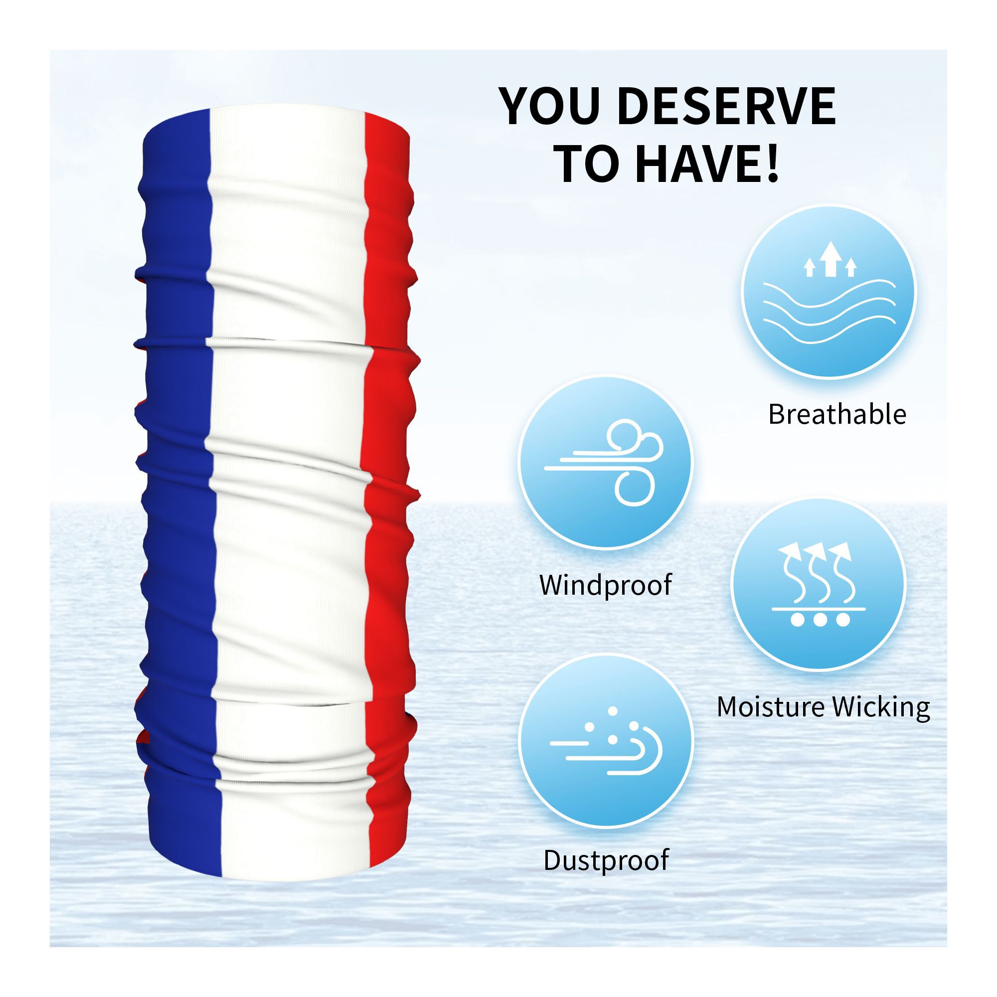 Custom French Flag France Band - Neck Gaiter Fleece recensie en prijs
