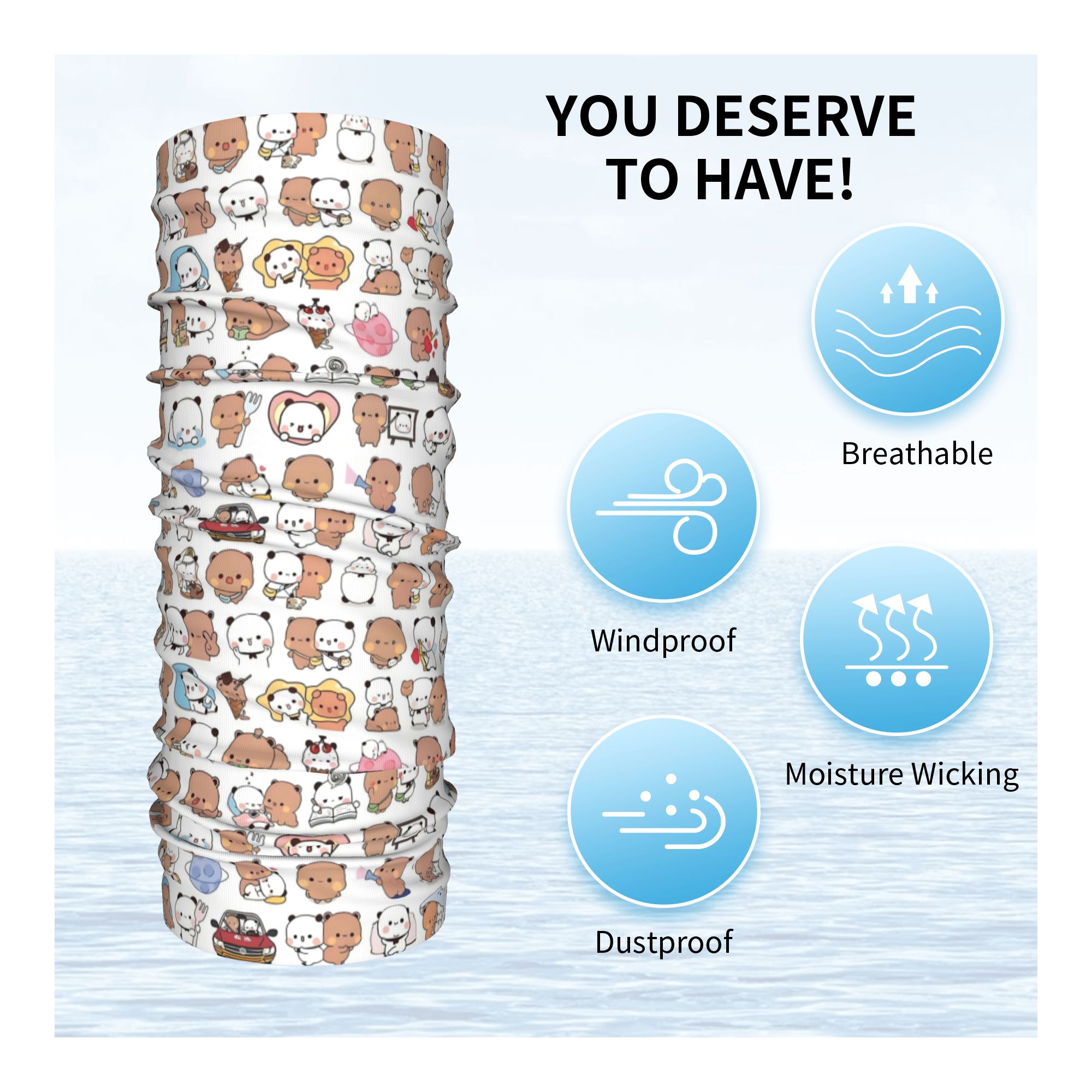 Custom Bear Cartoon Peach And  - Neck Gaiter Fleece recensie en prijs