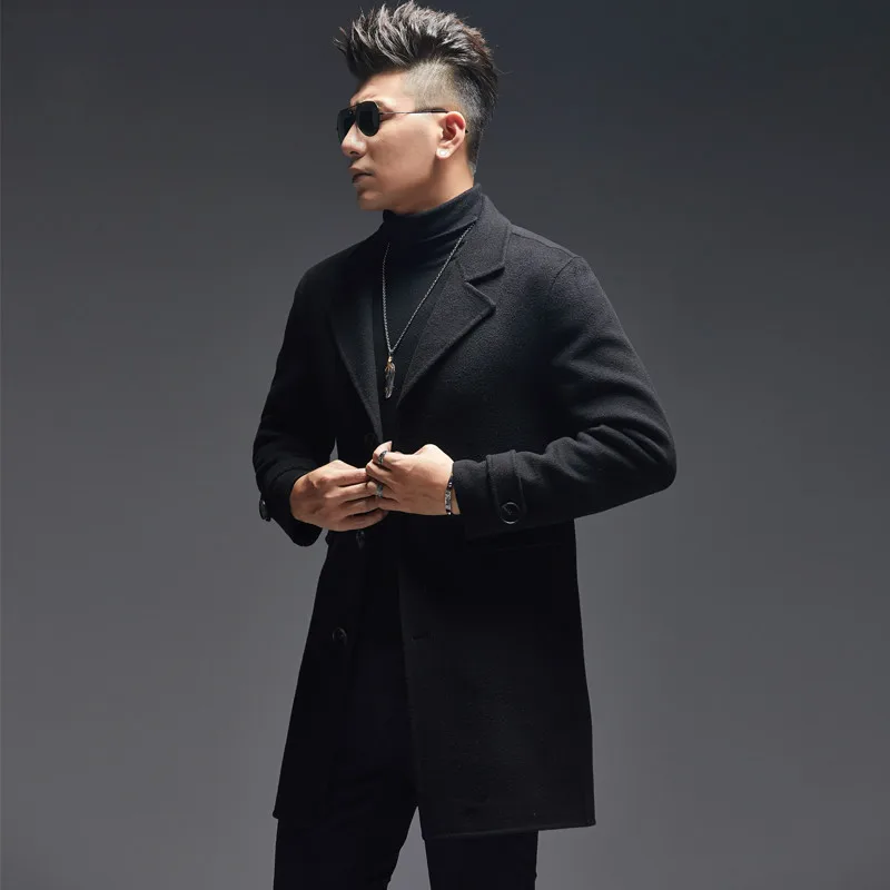 AYUNSUE 100% Wool Coat Men Aut - Wool Coat Peacoat recensie en prijs