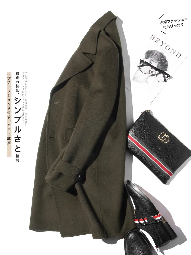 AYUNSUE 100% Wool Coat Men Aut - Wool Coat Peacoat recensie en prijs
