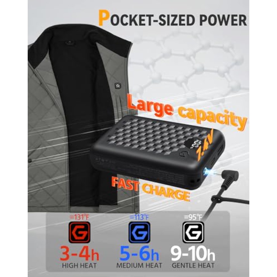 Wulcea Graphene Heated Vest Fo - Heated Vest Battery recensie en prijs