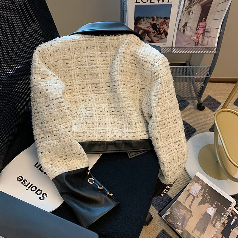 Contrast Stitching Tweed Fragr - Down Jacket Packable recensie en prijs