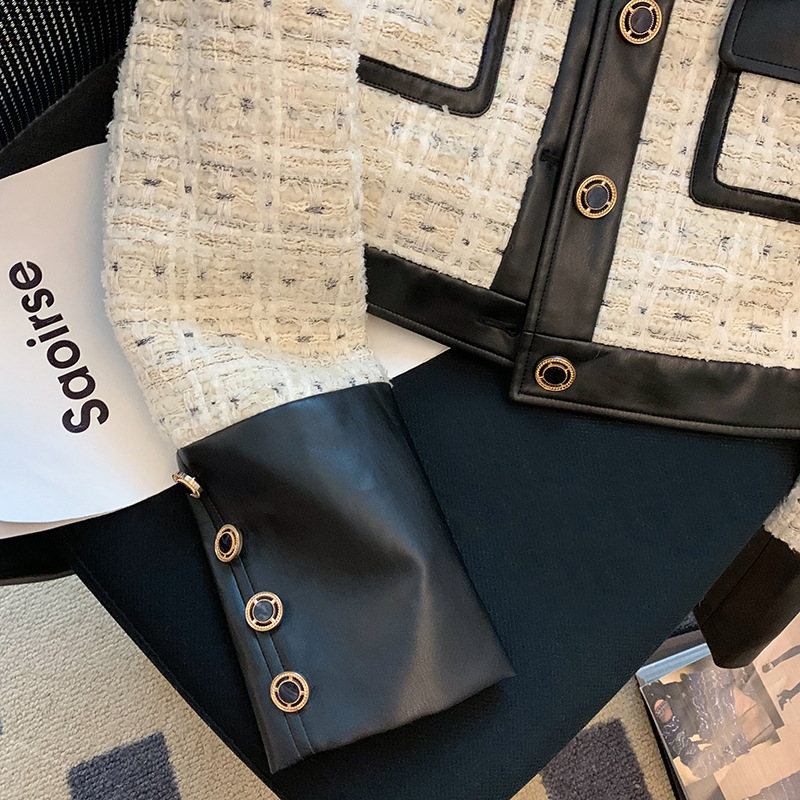Contrast Stitching Tweed Fragr - Down Jacket Packable recensie en prijs