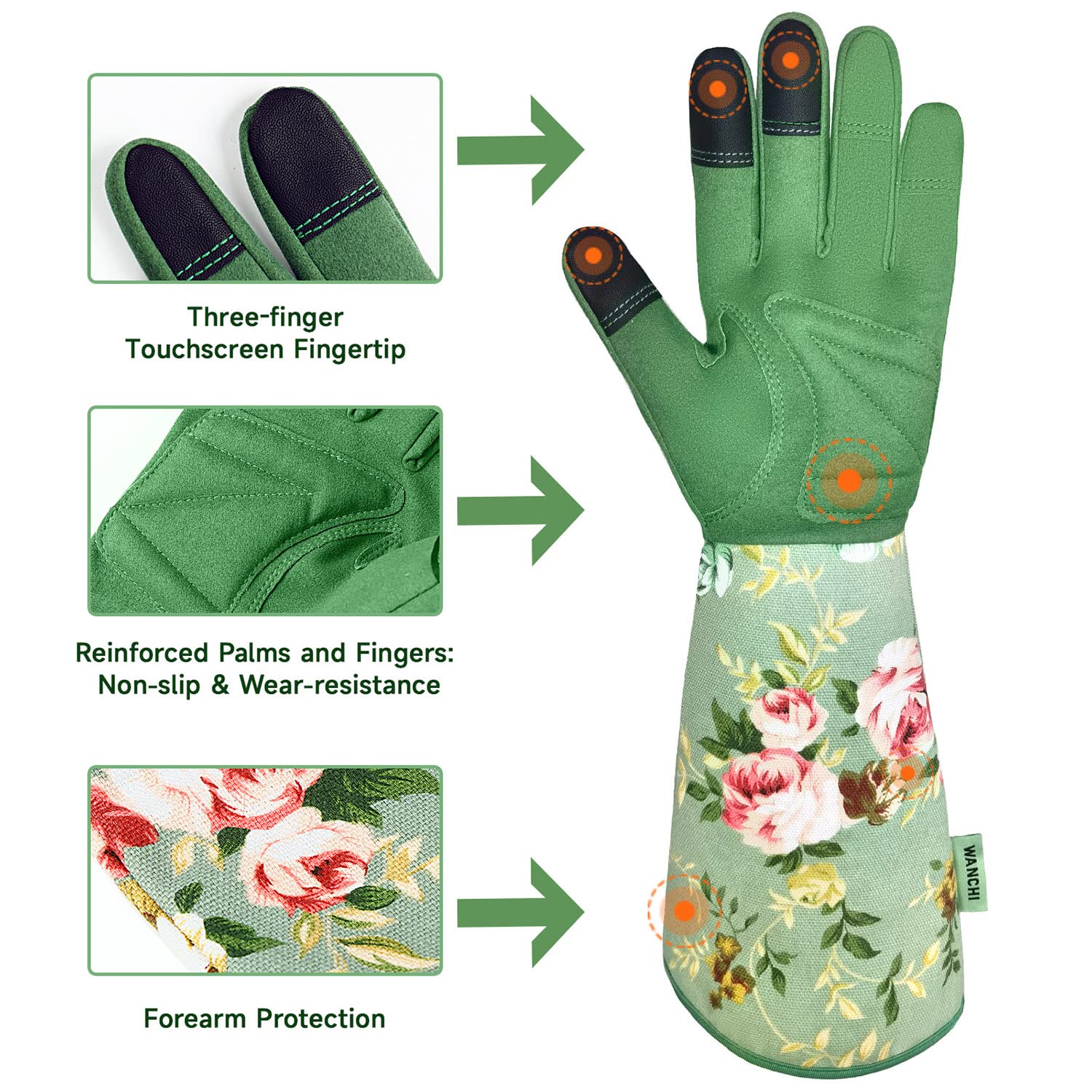Women's Long Gardening Gloves, - Touch Screen Gloves recensie en prijs