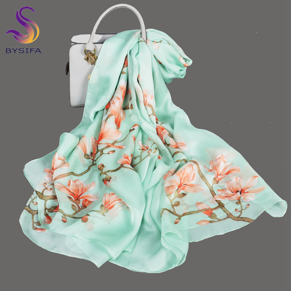 BYSIFA| Light Green Silk Scarf - Shawl Wrap Winter recensie en prijs