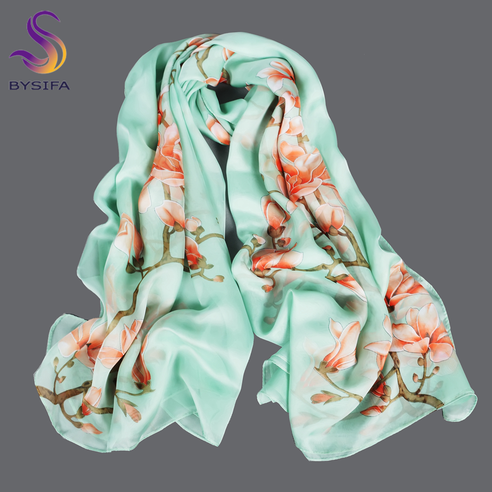 BYSIFA| Light Green Silk Scarf - Shawl Wrap Winter recensie en prijs