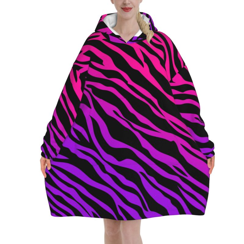 Zebra Stripe Print Wearable Bl - Sherpa Hoodie Fleece recensie en prijs