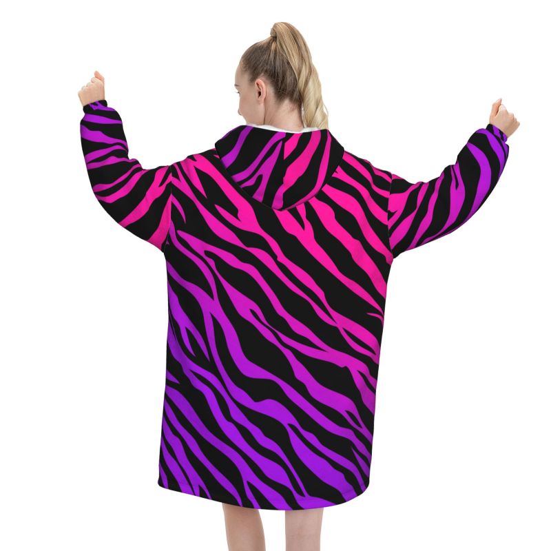 Zebra Stripe Print Wearable Bl - Sherpa Hoodie Fleece recensie en prijs