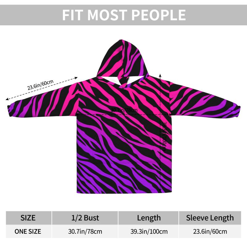 Zebra Stripe Print Wearable Bl - Sherpa Hoodie Fleece recensie en prijs