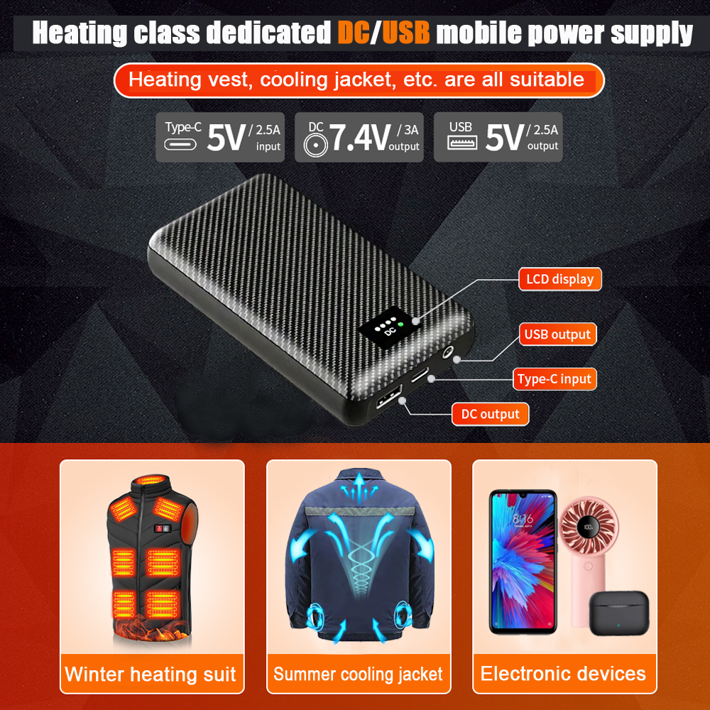 Ranwomen 30000/40000mAh Powerb - Heated Vest Battery recensie en prijs