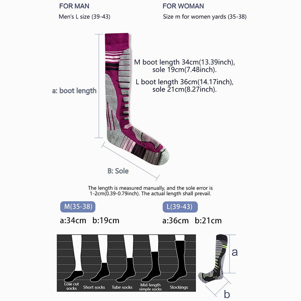 GTUBIKE Merino Wool Ski Socks, - Thermal Sock Wool recensie en prijs