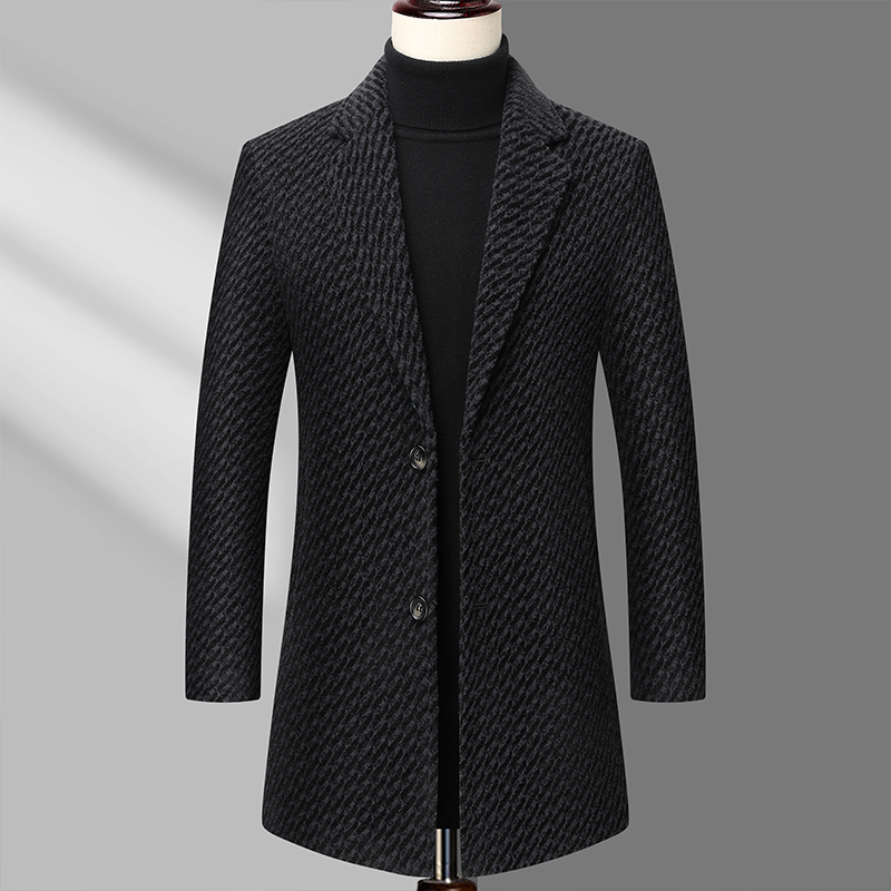 Long Coat Men Mens Wool Jacket - Wool Coat Peacoat recensie en prijs