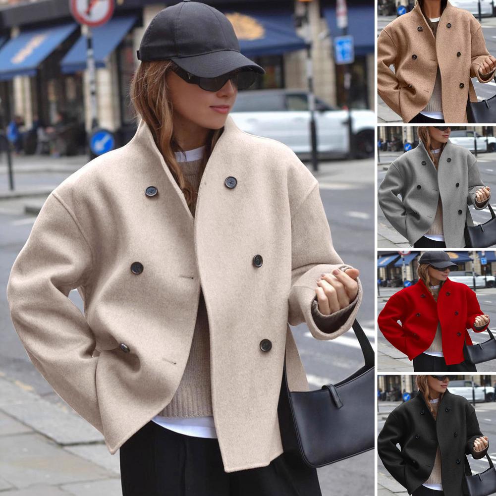 Women's Winter Cropped Wool Co - Wool Coat Peacoat recensie en prijs