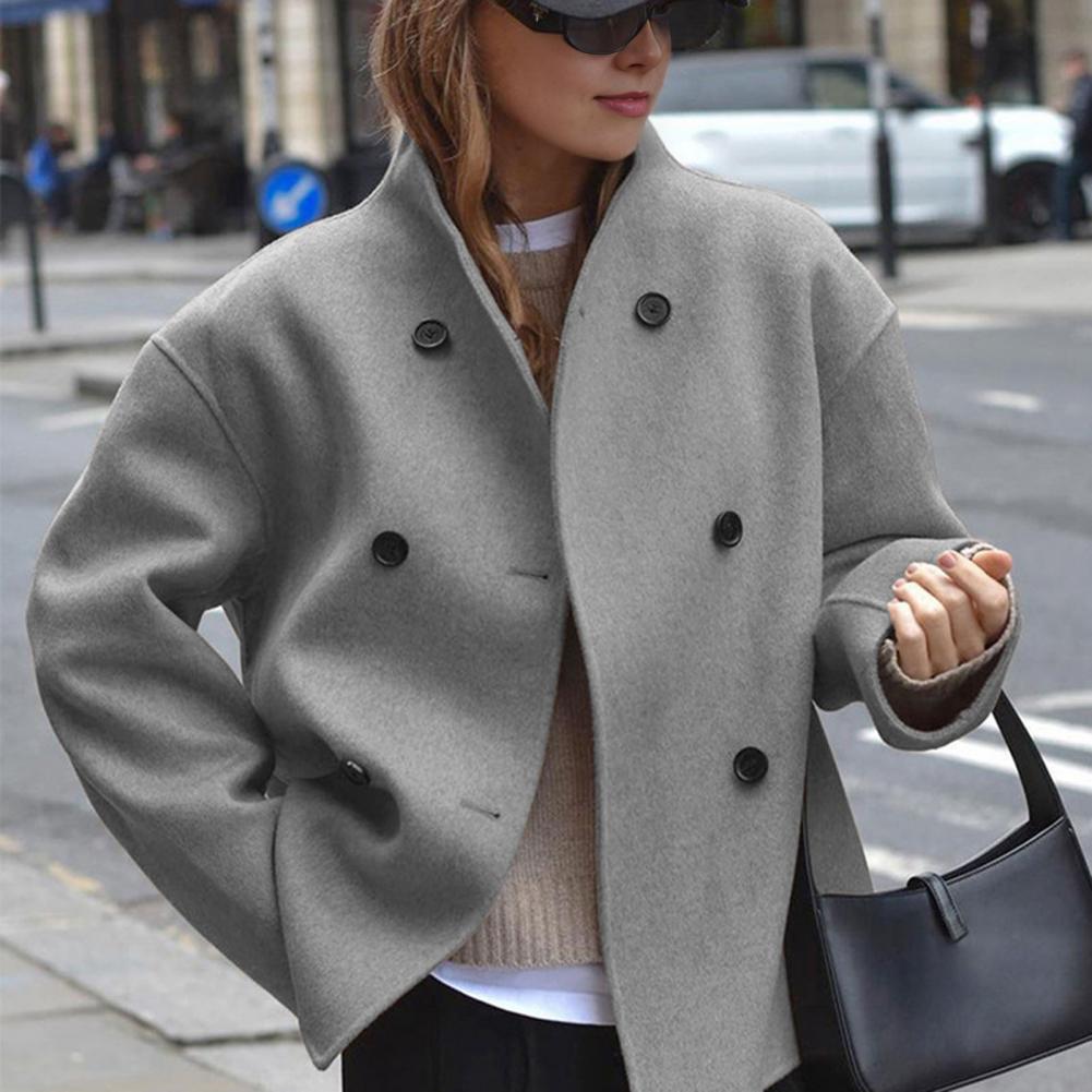 Women's Winter Cropped Wool Co - Wool Coat Peacoat recensie en prijs