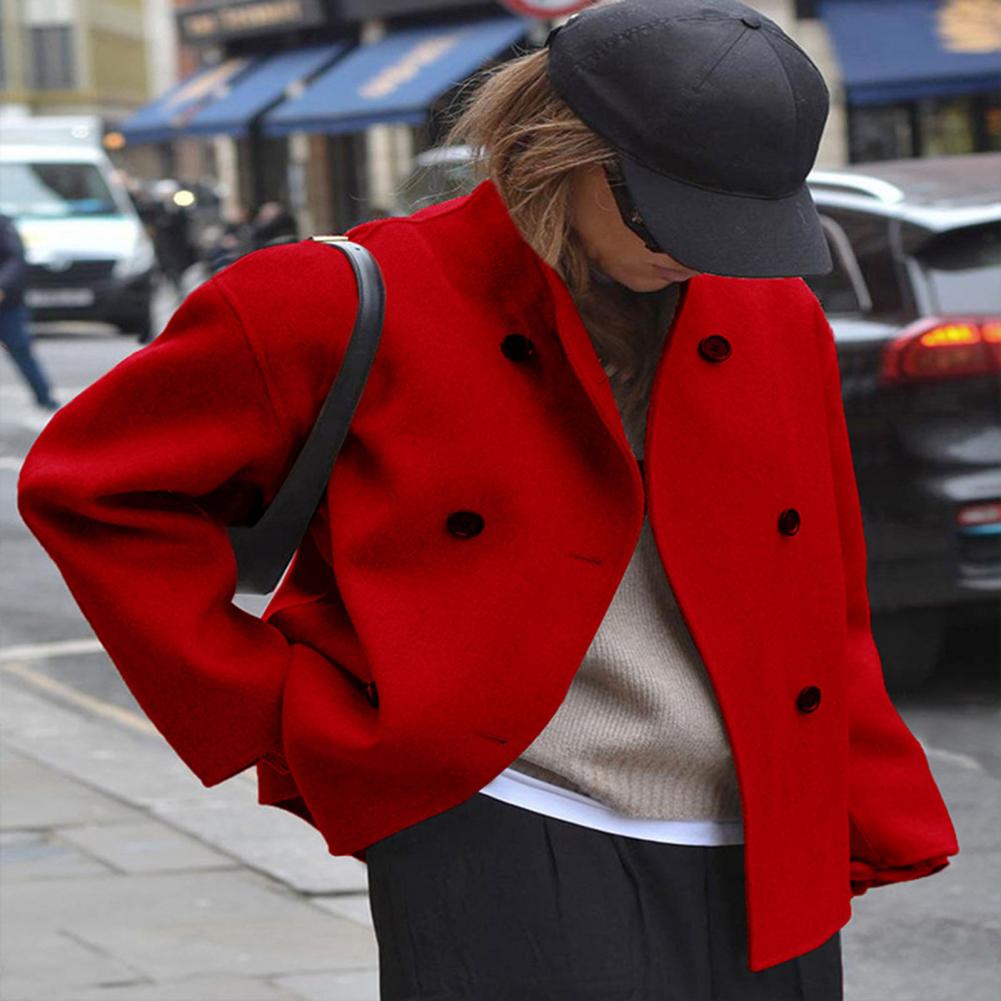 Women's Winter Cropped Wool Co - Wool Coat Peacoat recensie en prijs