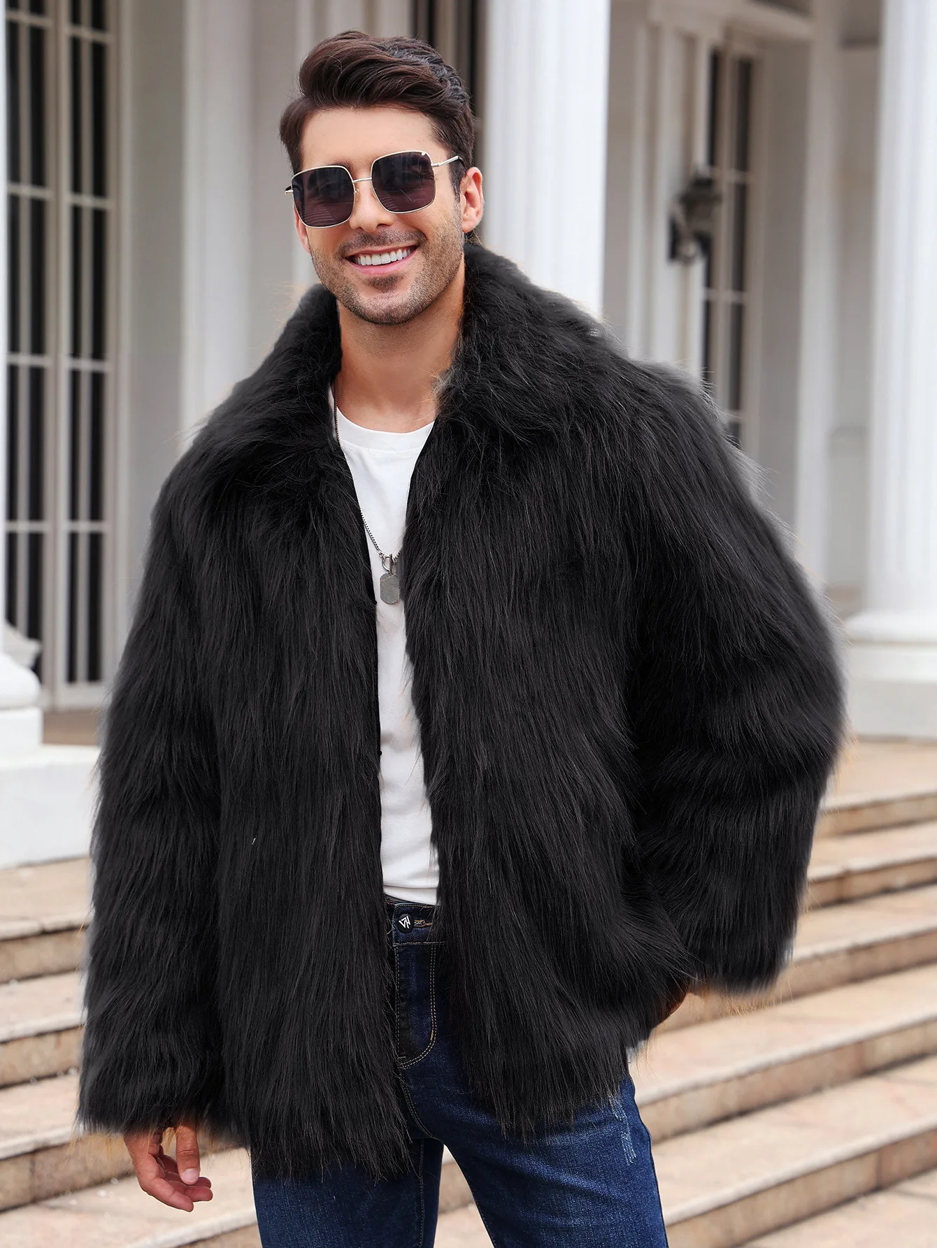 Men Faux Fox Fur Jacket Coat W - Down Jacket Packable recensie en prijs