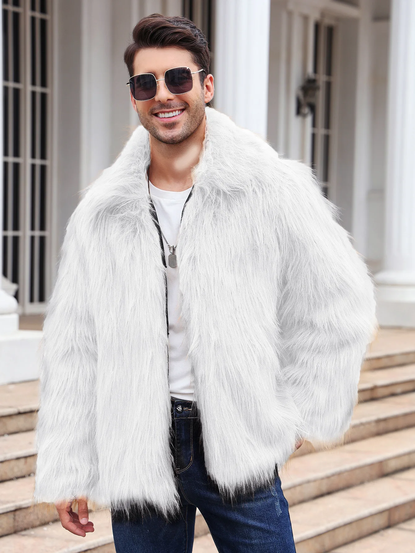 Men Faux Fox Fur Jacket Coat W - Down Jacket Packable recensie en prijs