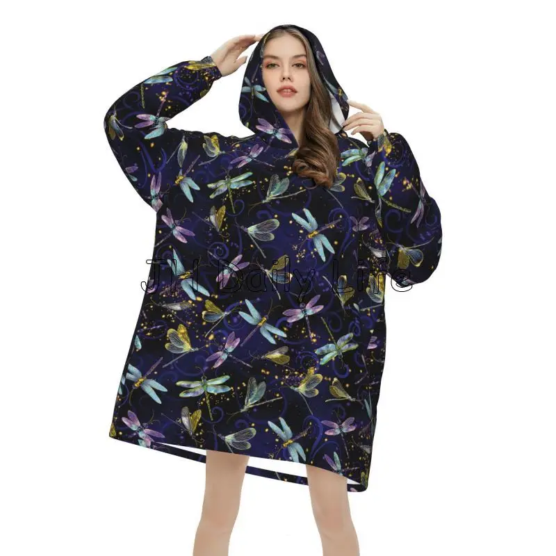 Dragonfly Galaxy Wearable Blan - Sherpa Hoodie Fleece recensie en prijs