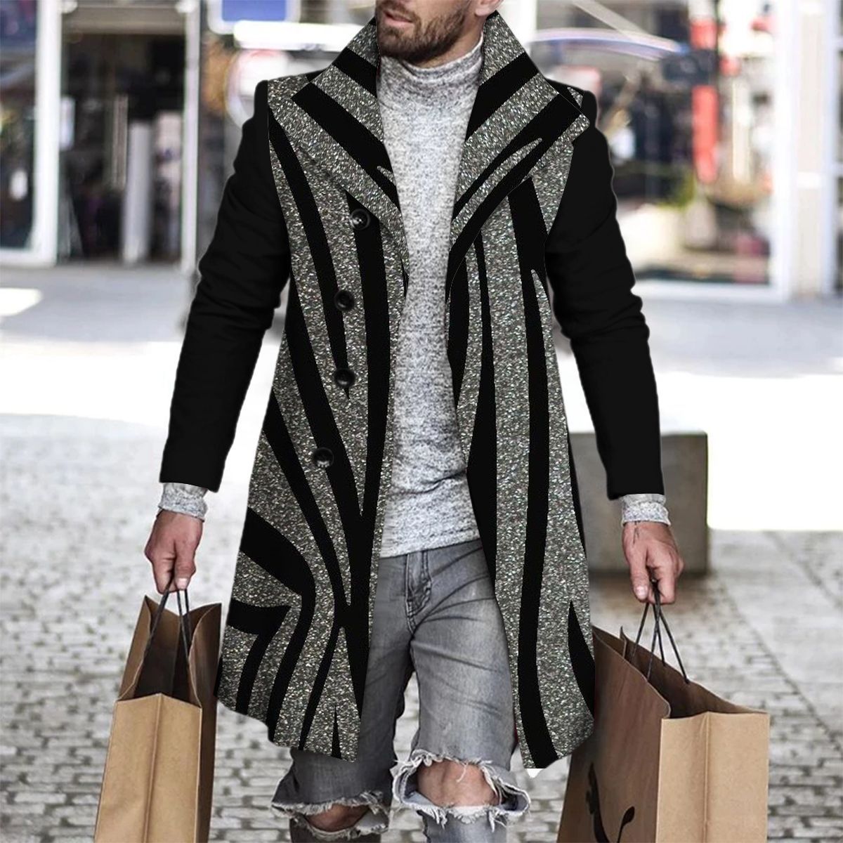 2025 Long Coat Men Mens Wool J - Wool Coat Peacoat recensie en prijs