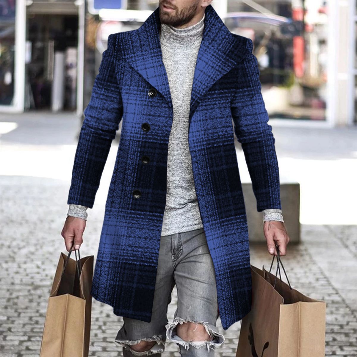 2025 Long Coat Men Mens Wool J - Wool Coat Peacoat recensie en prijs