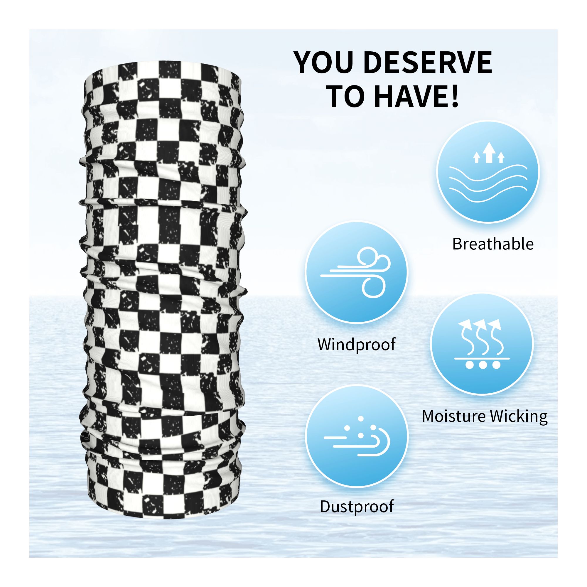 Custom Retro Checkered Flag Wi - Neck Gaiter Fleece recensie en prijs