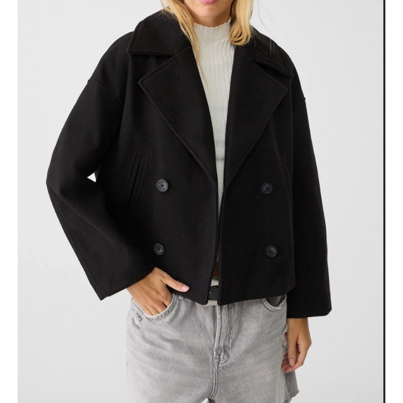 Women's Oversized Double Breas - Wool Coat Peacoat recensie en prijs