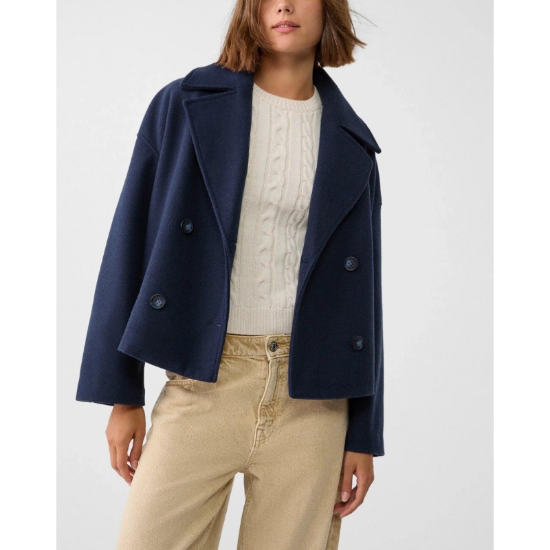 Women's Oversized Double Breas - Wool Coat Peacoat recensie en prijs