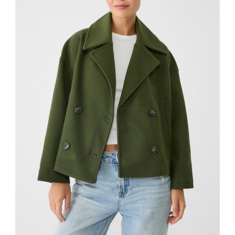 Women's Oversized Double Breas - Wool Coat Peacoat recensie en prijs