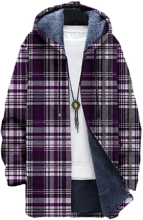 Men's Plaid Cardigan Oversized - Sherpa Hoodie Fleece recensie en prijs