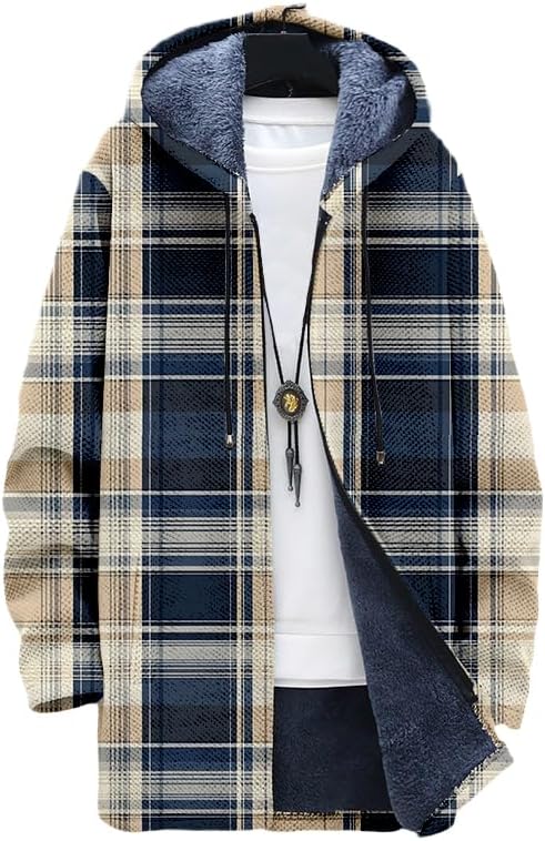 Men's Plaid Cardigan Oversized - Sherpa Hoodie Fleece recensie en prijs
