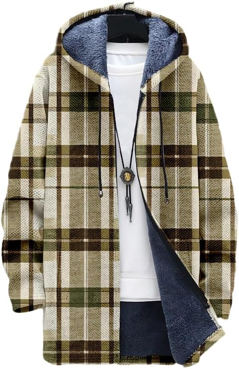 Men's Plaid Cardigan Oversized - Sherpa Hoodie Fleece recensie en prijs