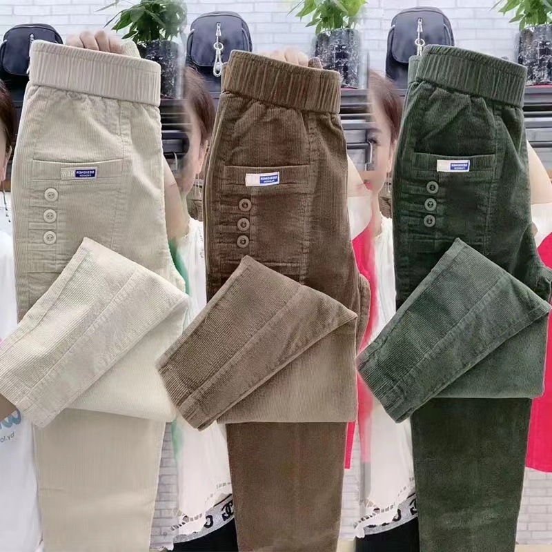 Women Warm Spring Winter Butto - Corduroy Pant Warm recensie en prijs