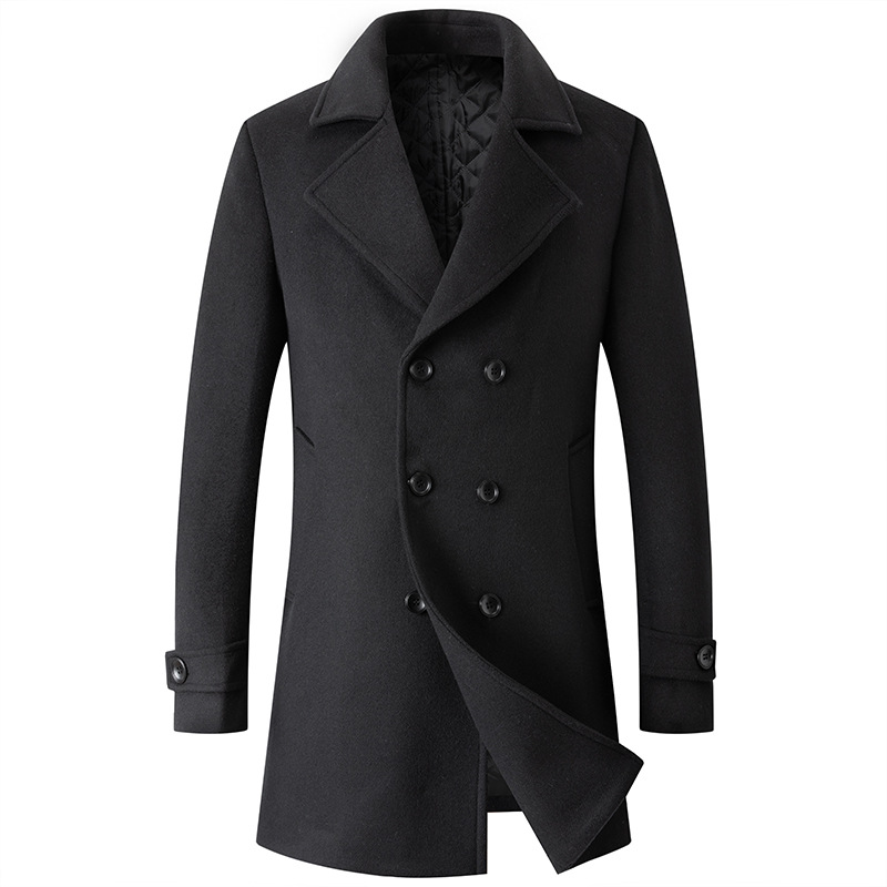 Double Breasted Coat Men Peaco - Wool Coat Peacoat recensie en prijs