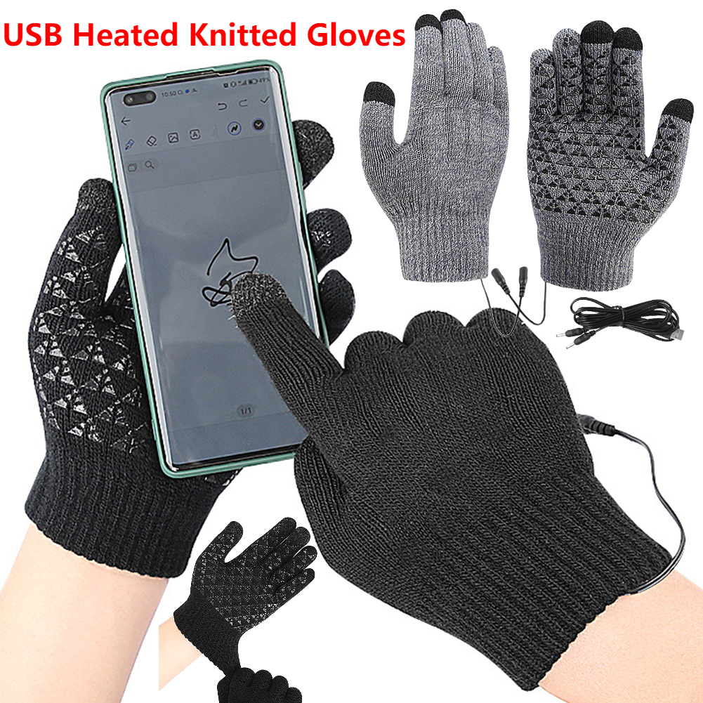 5-1Pairs USB Heated Knitted Gl - Touch Screen Gloves recensie en prijs