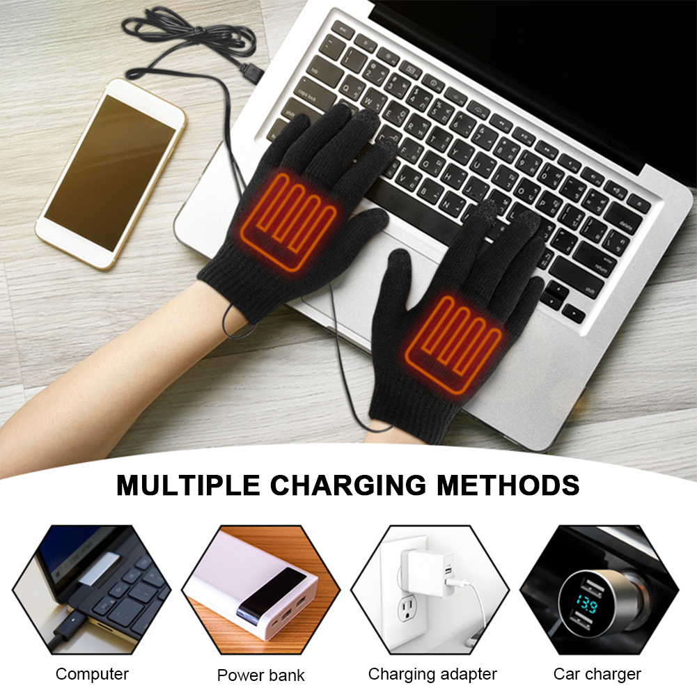 5-1Pairs USB Heated Knitted Gl - Touch Screen Gloves recensie en prijs
