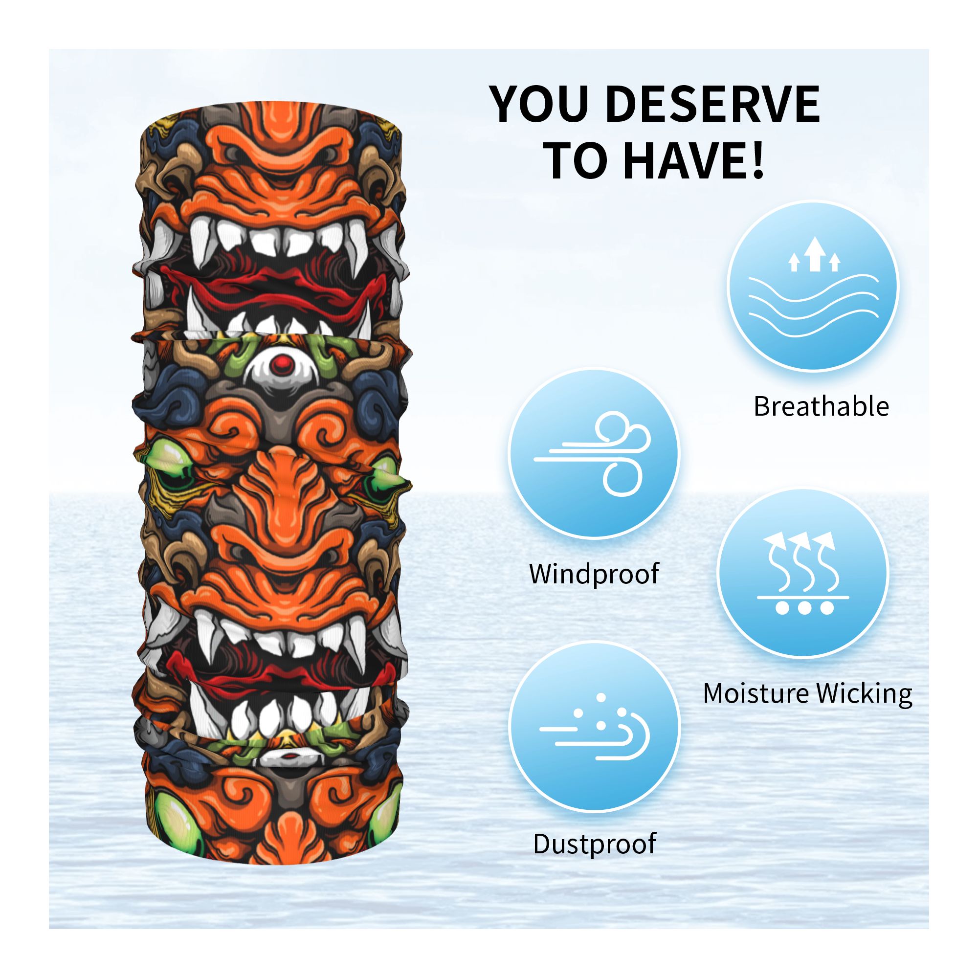 Custom Samurai Demon Oni Winte - Neck Gaiter Fleece recensie en prijs